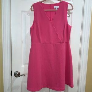 Elle faux wrap scalloped neckline fit & flare mini dress Sz 16 sleeveless